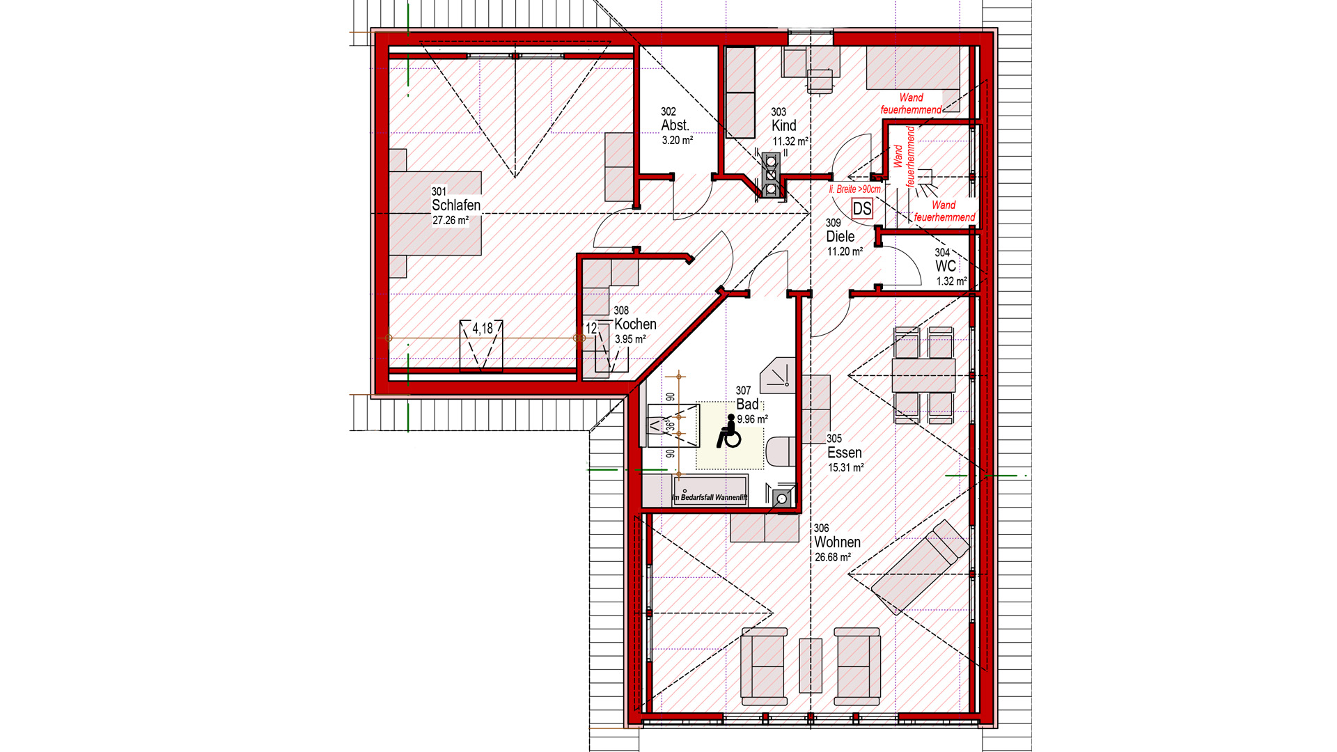Morsbach-Alzen: 3-Familienhaus - herrlich am Ortsrand gelegen, Dachgeschoss: Wohnung 110 m²